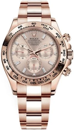 Rolex Cosmograph Daytona Everose Gold 116505 Sundust Baguette