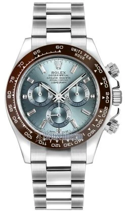 Rolex Cosmograph Daytona Platinum 116506 Ice Blue Baguette