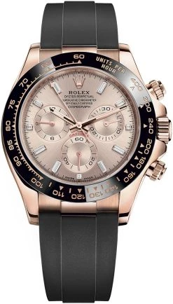 Rolex Cosmograph Daytona Everose Gold 116515LN Sundust Baguette Oysterflex