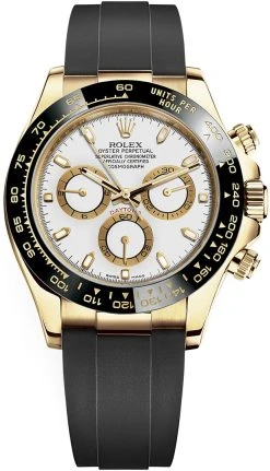 Rolex Cosmograph Daytona Yellow Gold 116518LN White Oysterflex