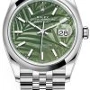 Rolex Datejust 36mm Stainless Steel 126200 Olive Green Palm Jubilee -Omega Shop 126200 Olive Green Palm Jubilee