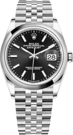 Rolex Datejust 36mm Stainless Steel 126200 Black Index Jubilee