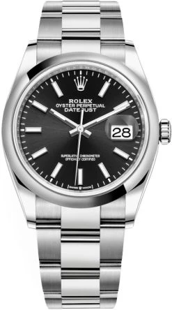 Rolex Datejust 36mm Stainless Steel 126200 Black Index Oyster