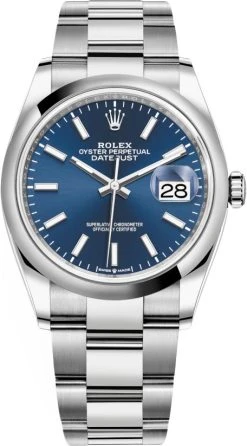 Rolex Datejust 36mm Stainless Steel 126200 Blue Index Oyster