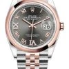 Rolex Datejust 36mm Stainless Steel And Rose Gold 126201 Dark Rhodium VI IX Roman Jubilee -Omega Shop 126201 Dark Rhodium VI IX Roman Jubilee