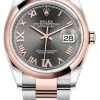 Rolex Datejust 36mm Stainless Steel And Rose Gold 126201 Dark Rhodium VI IX Roman Oyster -Omega Shop 126201 Dark Rhodium VI IX Roman Oyster