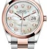 Rolex Datejust 36mm Stainless Steel And Rose Gold 126201 MOP Diamond Oyster -Omega Shop 126201 MOP Diamond Oyster