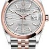 Rolex Datejust 36mm Stainless Steel And Rose Gold 126201 Silver Fluted Jubilee -Omega Shop 126201 Silver Fluted Jubilee