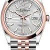 Rolex Datejust 36mm Stainless Steel And Rose Gold 126201 Silver Palm Jubilee -Omega Shop 126201 Silver Palm Jubilee