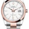 Rolex Datejust 36mm Stainless Steel And Rose Gold 126201 White Index Oyster -Omega Shop 126201 White Index Oyster