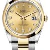 Rolex Datejust 36mm Stainless Steel And Yellow Gold 126203 Champagne Diamond Oyster -Omega Shop 126203 Champagne Diamond Oyster