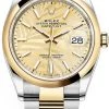 Rolex Datejust 36mm Stainless Steel And Yellow Gold 126203 Golden Palm Oyster -Omega Shop 126203 Champagne Palm Oyster