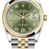 Rolex Datejust 36mm Stainless Steel And Yellow Gold 126203 Olive Green VI IX Roman Jubilee -Omega Shop 126203 Green VI IX Roman Jubilee