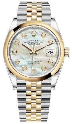 Rolex Datejust 36mm Stainless Steel And Yellow Gold 126203 MOP Diamond Jubilee