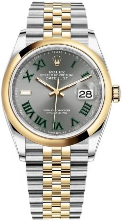 Rolex Datejust 36mm Stainless Steel And Yellow Gold 126203 Slate Roman Jubilee