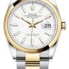 Rolex Datejust 36mm Stainless Steel And Yellow Gold 126203 White Index Oyster