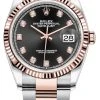 Rolex Datejust 36mm Stainless Steel And Rose Gold 126231 Black Diamond Oyster -Omega Shop 126231 Black Diamond Oyster