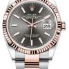 Rolex Datejust 36mm Stainless Steel And Rose Gold 126231 Dark Rhodium Index Oyster -Omega Shop 126231 Dark Rhodium Index Oyster