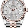 Rolex Datejust 36mm Stainless Steel And Rose Gold 126231 Silver Fluted Jubilee -Omega Shop 126231 Silver Fluted Jubilee