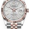 Rolex Datejust 36mm Stainless Steel And Rose Gold 126231 Silver Palm Jubilee -Omega Shop 126231 Silver Palm Jubilee
