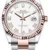Rolex Datejust 36mm Stainless Steel And Rose Gold 126231 White Roman Oyster -Omega Shop 126231 White Roman Oyster