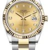 Rolex Datejust 36mm Stainless Steel And Yellow Gold 126233 Champagne Diamond Oyster -Omega Shop 126233 Champagne Diamond Oyster