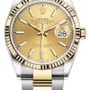 Rolex Datejust 36mm Stainless Steel And Yellow Gold 126233 Champagne Index Oyster -Omega Shop 126233 Champagne Index Oyster