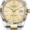 Rolex Datejust 36mm Stainless Steel And Yellow Gold 126233 Golden Fluted Oyster -Omega Shop 126233 Golden Fluted Oyster