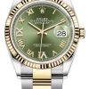Rolex Datejust 36mm Stainless Steel And Yellow Gold 126233 Olive Green VI IX Roman Oyster -Omega Shop 126233 Green VI IX Roman Oyster