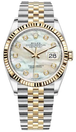 Rolex Datejust 36mm Stainless Steel And Yellow Gold 126233 MOP Diamond Jubilee