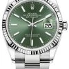 Rolex Datejust 36mm Stainless Steel 126234 Mint Green Index Oyster -Omega Shop 126234
