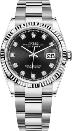 Rolex Datejust 36mm Stainless Steel 126234 Black Diamond Oyster