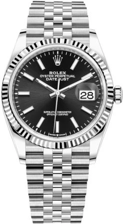 Rolex Datejust 36mm Stainless Steel 126234 Black Index Jubilee