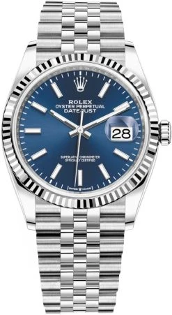 Rolex Datejust 36mm Stainless Steel 126234 Blue Index Jubilee