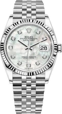 Rolex Datejust 36mm Stainless Steel 126234 White MOP Diamond Jubilee