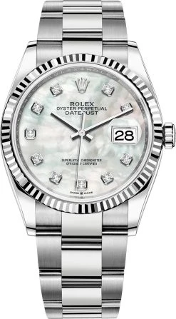 Rolex Datejust 36mm Stainless Steel 126234 White MOP Diamond Oyster