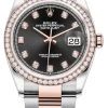 Rolex Datejust 36mm Stainless Steel And Rose Gold 126281RBR Black Diamond Oyster -Omega Shop 126281RBR Black Diamond Oyster