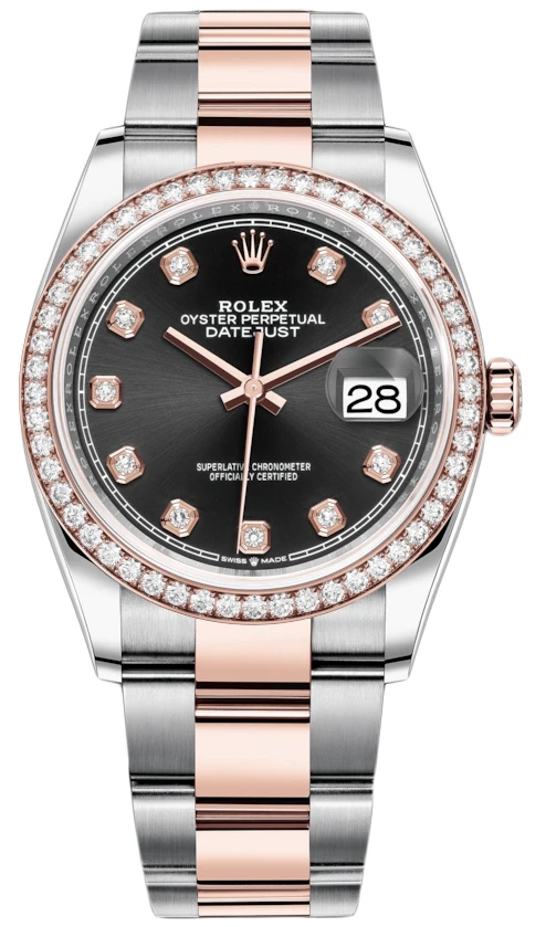 Rolex Datejust 36mm Stainless Steel and Rose Gold 126281RBR Black Diamond Oyster Rolex Datejust 36mm Stainless Steel And Rose Gold 126281RBR Black Diamond Oyster -Omega Shop 126281RBR Black Diamond Oyster