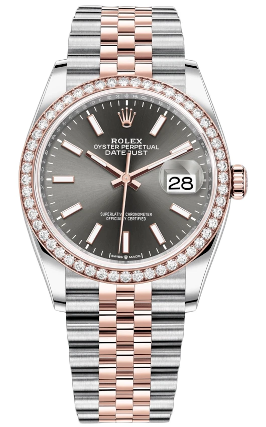 Rolex Datejust 36mm Stainless Steel and Rose Gold 126281RBR Dark Rhodium Index Jubilee Rolex Datejust 36mm Stainless Steel And Rose Gold 126281RBR Dark Rhodium Index Jubilee -Omega Shop 126281RBR Dark Rhodium Index Jubilee