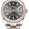 Rolex Datejust 36mm Stainless Steel And Rose Gold 126281RBR Dark Rhodium Index Oyster -Omega Shop 126281RBR Dark Rhodium Index Oyster