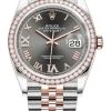 Rolex Datejust 36mm Stainless Steel And Rose Gold 126281RBR Dark Rhodium VI IX Roman Jubilee -Omega Shop 126281RBR Dark Rhodium VI IX Roman Jubilee