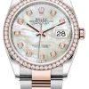 Rolex Datejust 36mm Stainless Steel And Rose Gold 126281RBR MOP Diamond Oyster