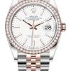 Rolex Datejust 36mm Stainless Steel And Rose Gold 126281RBR White Index Jubilee