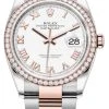 Rolex Datejust 36mm Stainless Steel And Rose Gold 126281RBR White Roman Oyster -Omega Shop 126281RBR White Roman Oyster