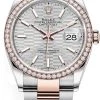 Rolex Datejust 36mm Stainless Steel And Rose Gold 126281rbr Silver Fluted Oyster -Omega Shop 126281rbr Silver Fluted Oyster