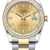 Rolex Datejust 36mm Stainless Steel And Yellow Gold 126283RBR Champagne Diamond Oyster -Omega Shop 126283RBR Champagne Diamond Oyster