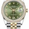 Rolex Datejust 36mm Stainless Steel And Yellow Gold 126283RBR Olive Green VI IX Roman Jubilee 1 Rolex Datejust 36mm Stainless Steel And Yellow Gold 126283RBR Olive Green VI IX Roman Jubilee -Omega Shop 126283RBR Green VI IX Roman Jubilee