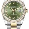 Rolex Datejust 36mm Stainless Steel And Yellow Gold 126283RBR Olive Green VI IX Roman Oyster 1 Rolex Datejust 36mm Stainless Steel And Yellow Gold 126283RBR Olive Green VI IX Roman Oyster -Omega Shop 126283RBR Green VI IX Roman Oyster