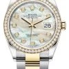 Rolex Datejust 36mm Stainless Steel And Yellow Gold 126283RBR MOP Diamond Oyster -Omega Shop 126283RBR MOP Diamond Oyster
