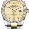 Rolex Datejust 36mm Stainless Steel And Yellow Gold 126283rbr Golden Fluted Oyster